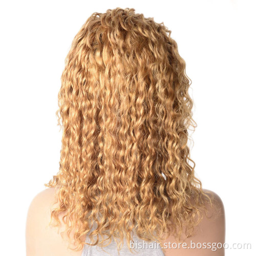 Hot sale Colored Blonde Curly 13X4 Lace Front Wigs Pre Plucked 150% Brazilian Human Hair Wigs Remy Curly Hair For Women